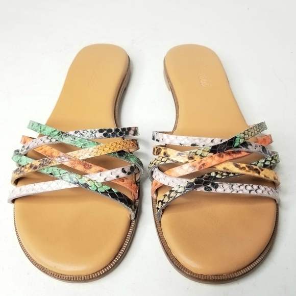 Madewell Tracie Crisscross Multicolor Spring Summer Fall  Slide Sandals Size 6 - Picture 1 of 10